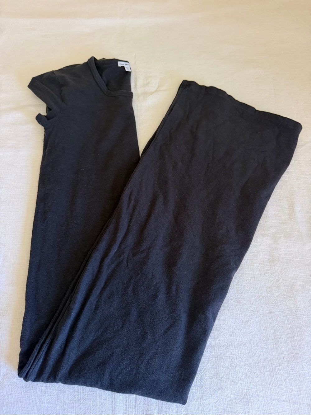 James Perse Classic Black Short-Sleeve Maxi  Jersey Dress - Picture 9 of 9